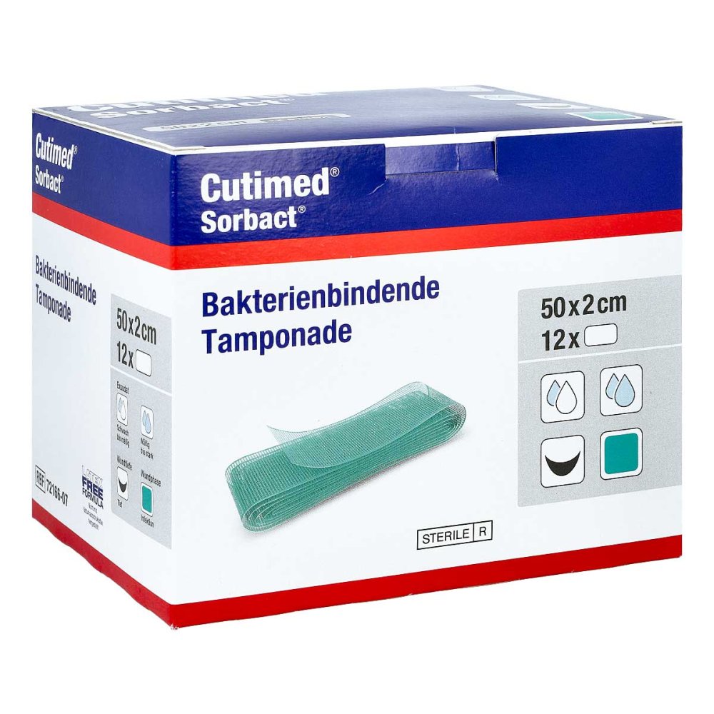 Cutimed Sorbact Tamponaden 2x50 Cm (12 stk)