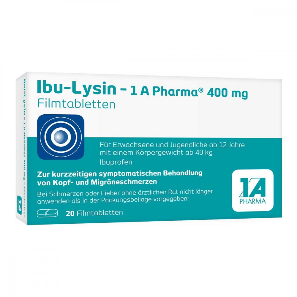 Ibu-Lysin 1a Pharma 400 Mg Filmtabletten (20 stk)