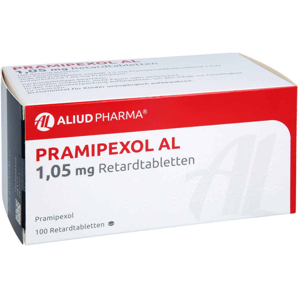 Das Produktfoto zeigt Pramipexol Al 1,05 Mg Retardtabletten (100 stk) PZN 15785610