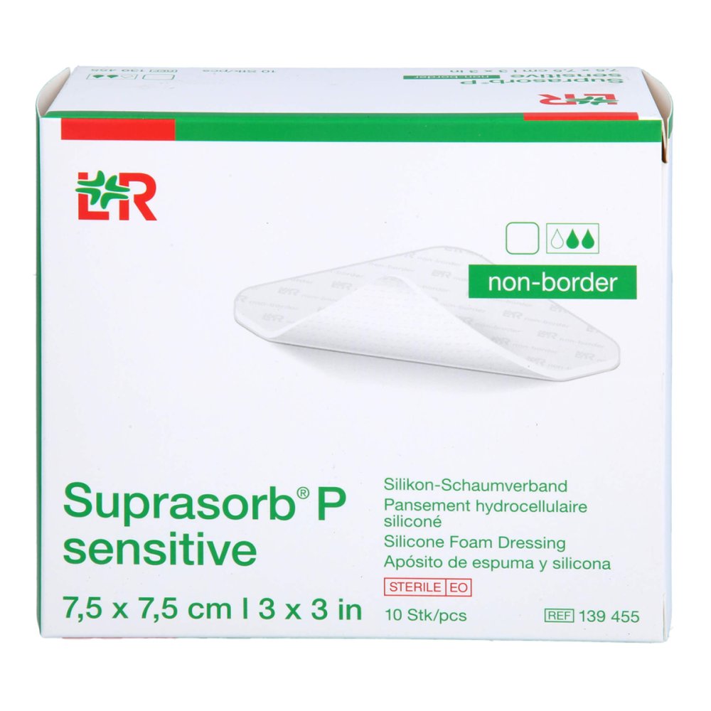 Suprasorb P Sensitive Pu-Schaumv.Non-Bor.7,5x7,5 (10 stk)