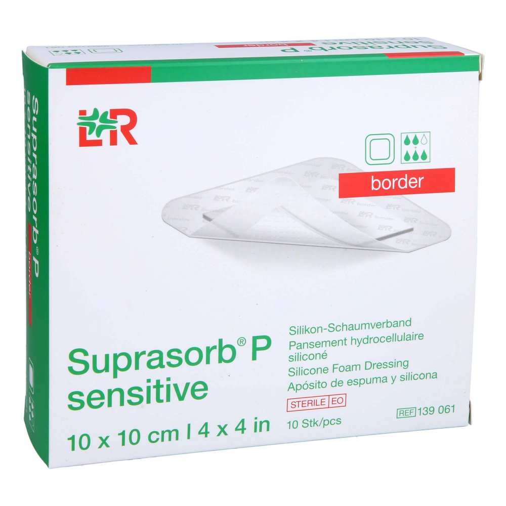Suprasorb P Sensitive Pu-Schaumv.Border 10x10cm (10 stk)