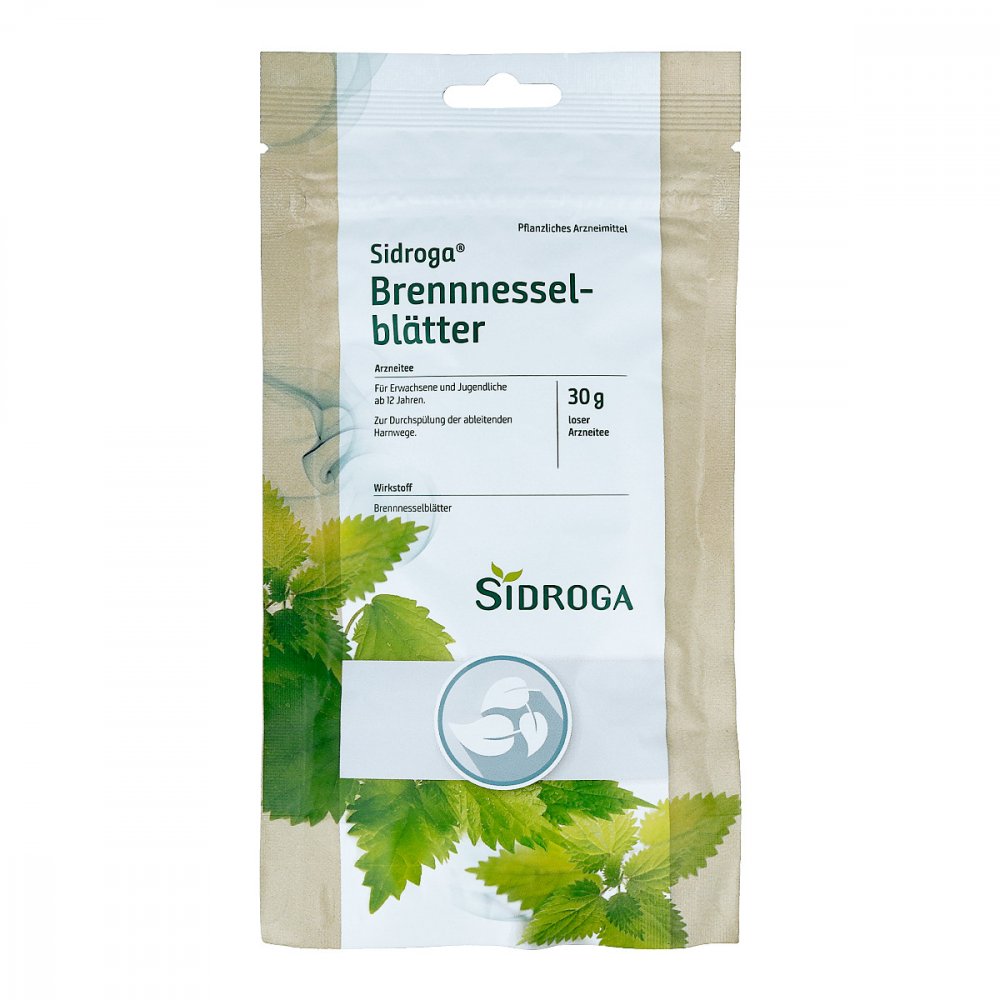 Das Produktfoto zeigt Sidroga Brennnesselblättertee Arzneitee Lose (30 g) PZN 15821091