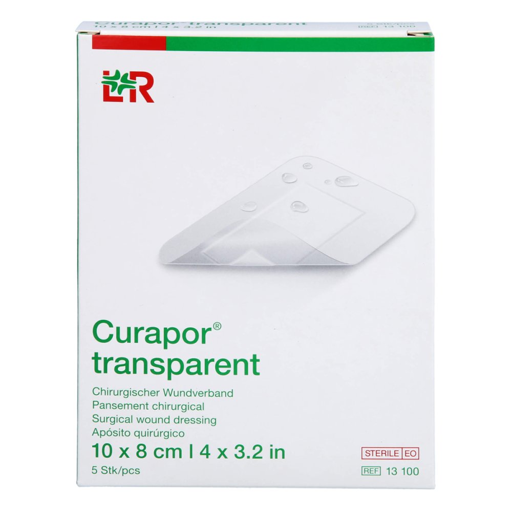 Curapor Wundverband Steril Transparent 8x10 Cm (5 stk)