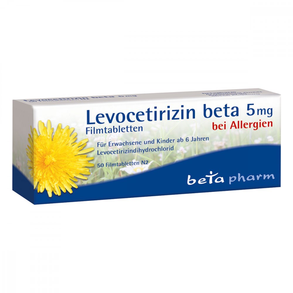Levocetirizin Beta 5 Mg Filmtabletten (50 stk)