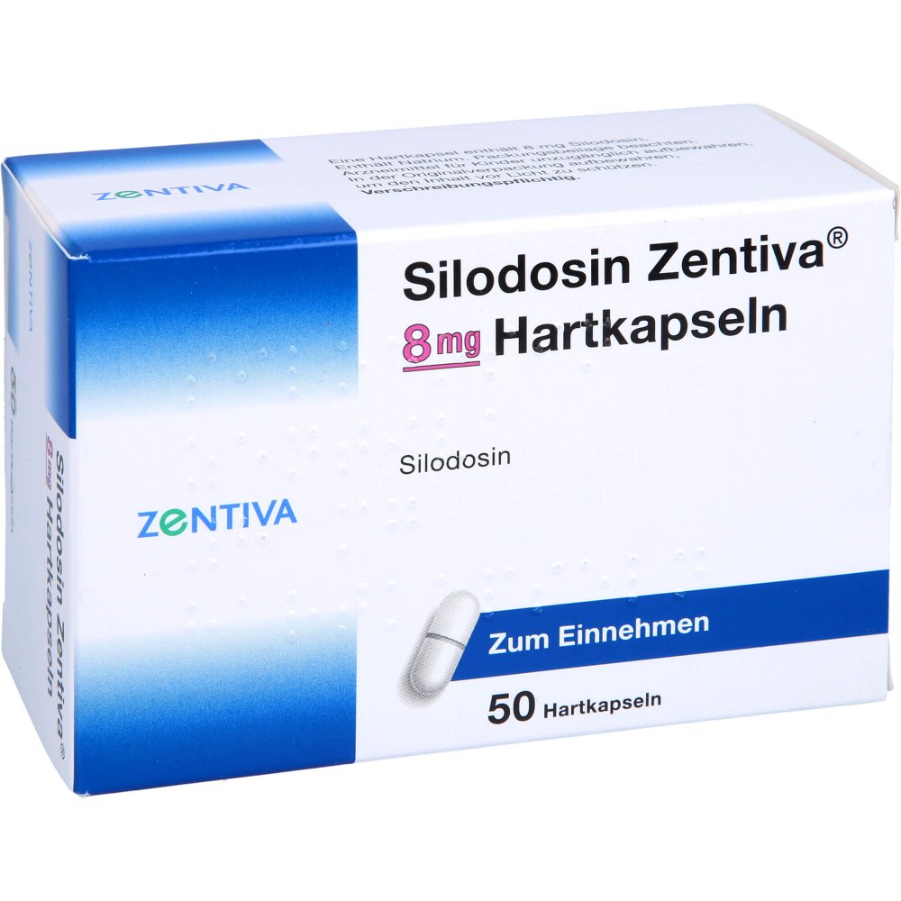Das Produktfoto zeigt Silodosin Zentiva 8 Mg Hartkapseln (50 stk) PZN 16010294