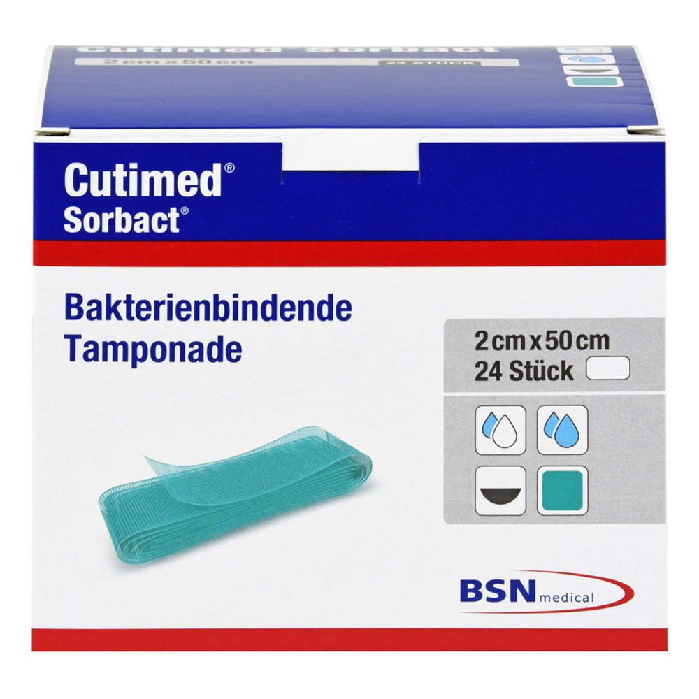 Cutimed Sorbact Tamponaden 2x50 Cm (24 stk)