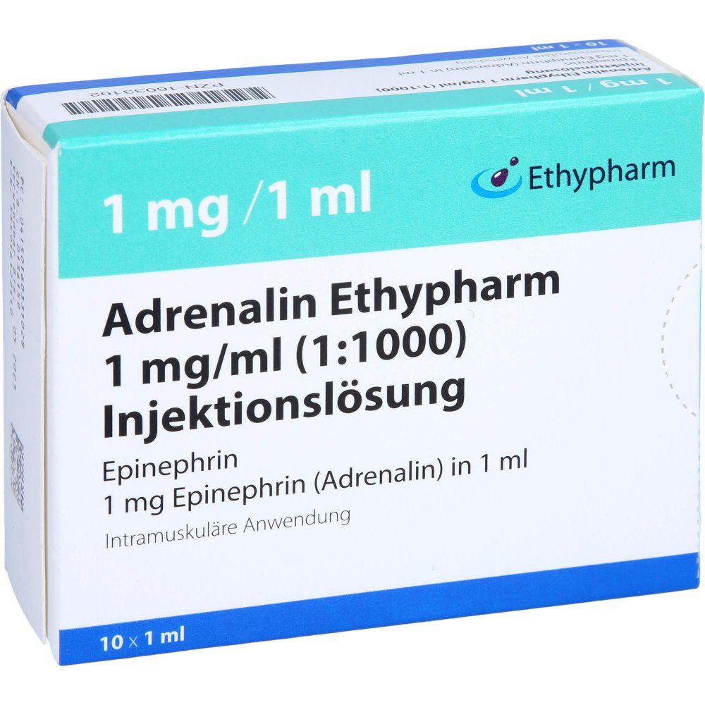 Adrenalin Ethypharm 1 Mg/Ml 1:1000 Injektionslsg. (10X1 ml)