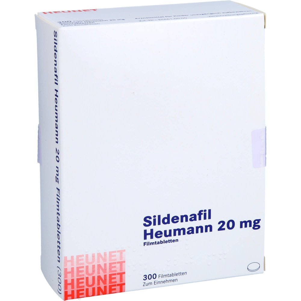 Das Produktfoto zeigt Sildenafil Heumann 20 Mg Filmtabletten Heunet (300 stk) PZN 16060286