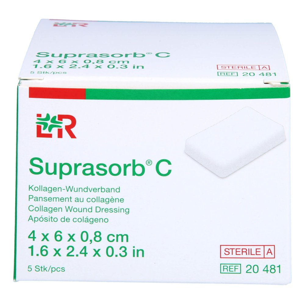Das Produktfoto zeigt Suprasorb C Kollagen Wundverb.0,8x4x6 Cm (5 stk) PZN 16123621