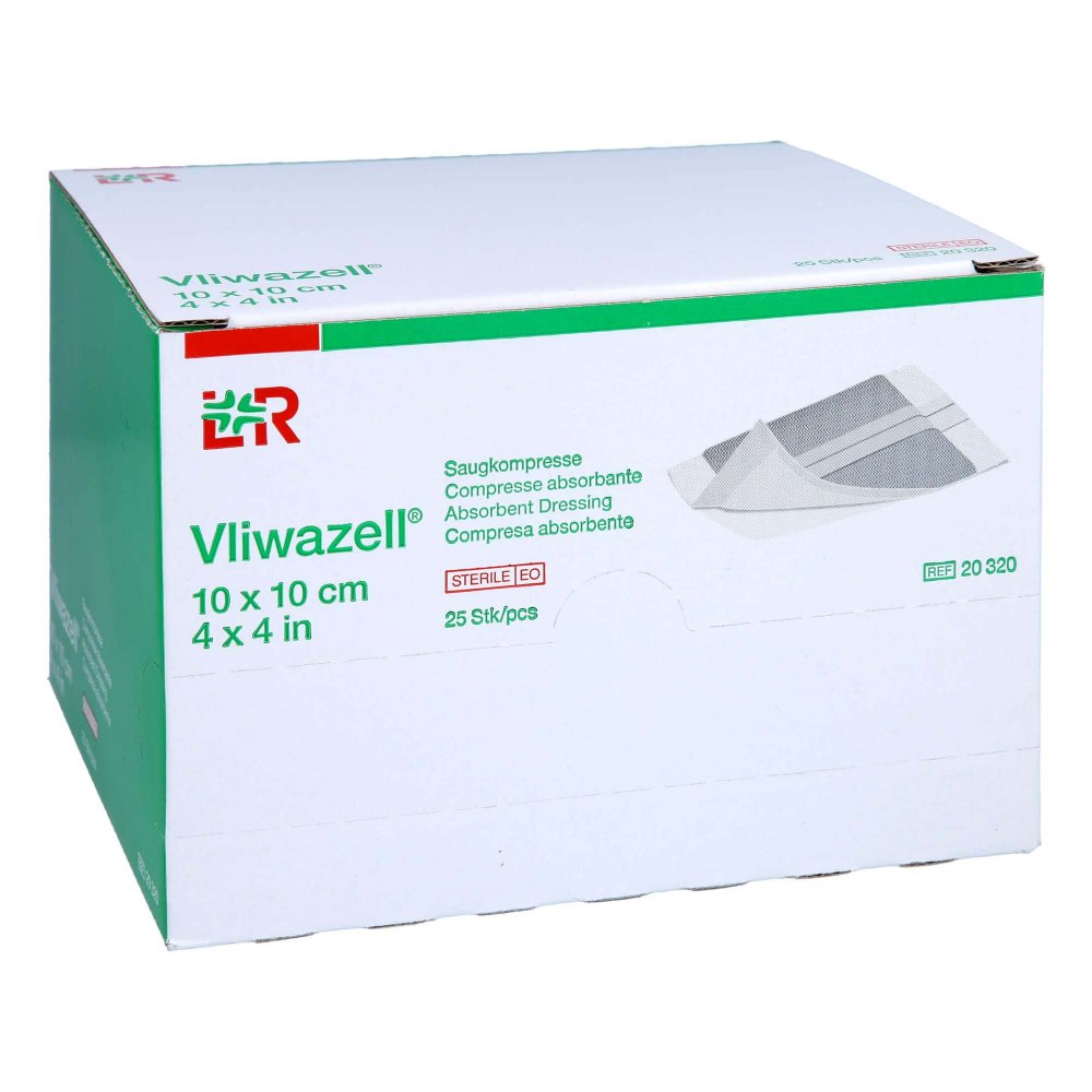 Vliwazell Saugkompressen Steril 10x10 Cm (25 stk)