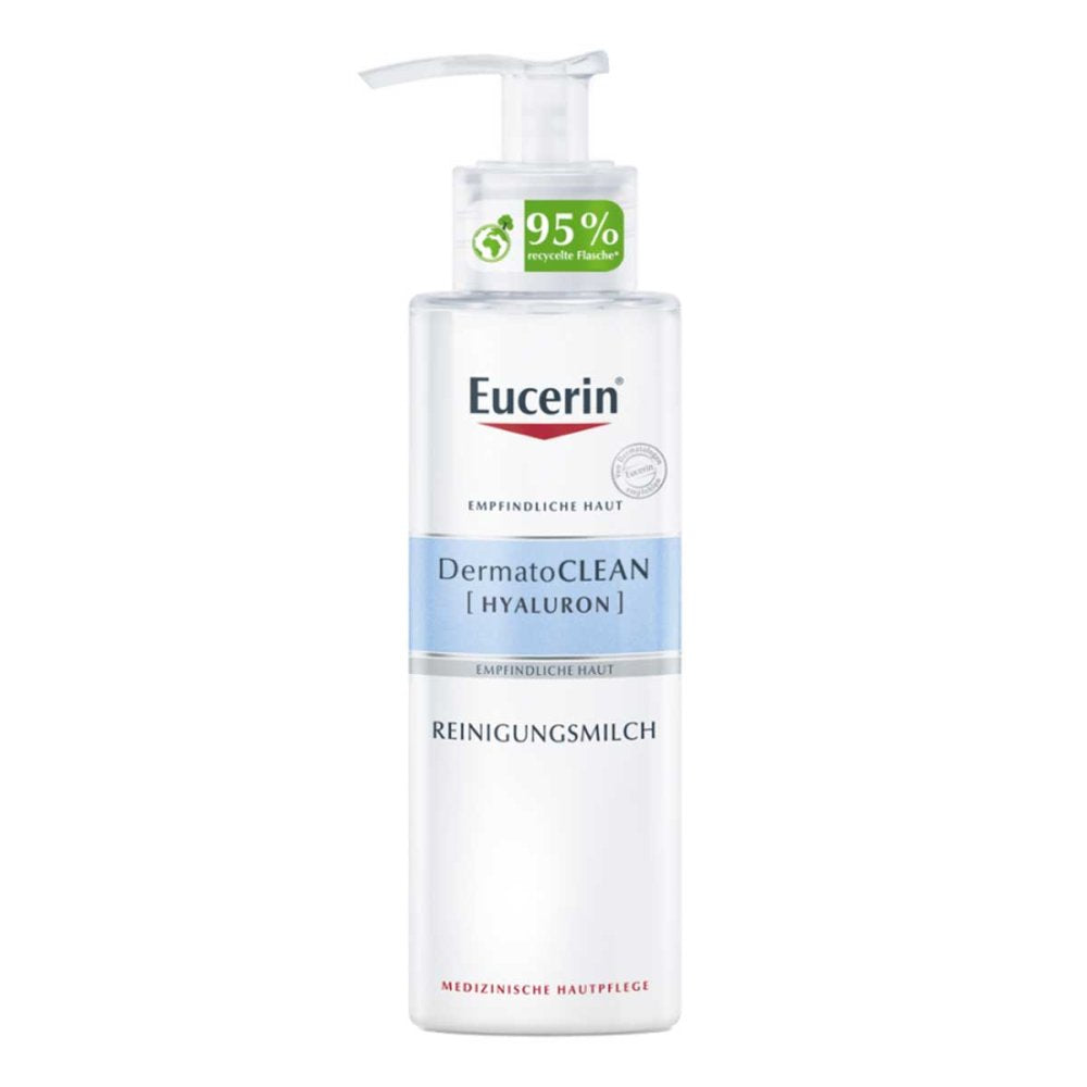 Das Produktfoto zeigt Eucerin Dermatoclean Hyaluron Reinigungsmilch (200 ml) PZN 16143109