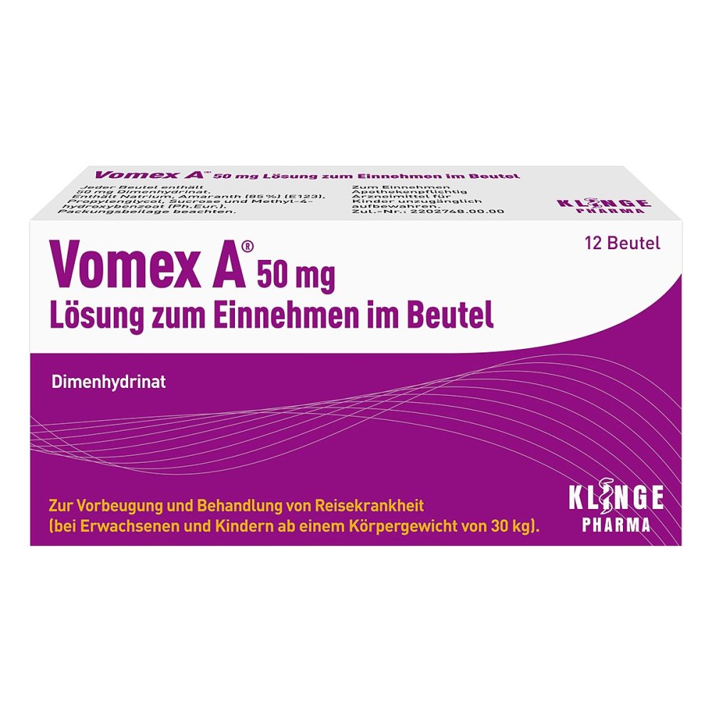 Vomex A 50 Mg Lsg.Z.Einnehmen Im Beutel (12 stk)