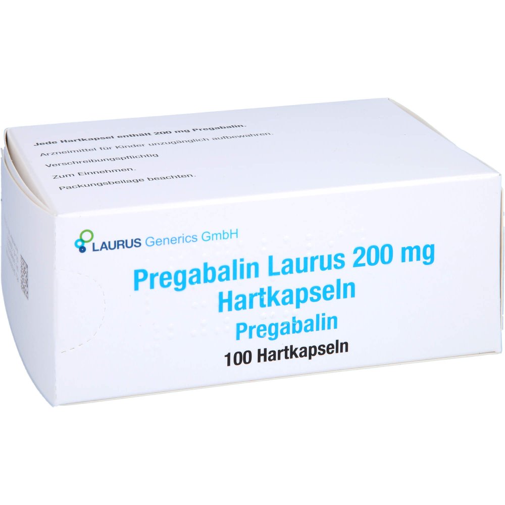 Das Produktfoto zeigt Pregabalin Laurus 200 Mg Hartkapseln (100 stk) PZN 16241102