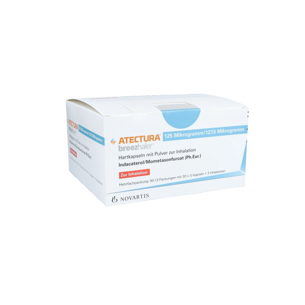Das Produktfoto zeigt Atectura Breezhaler 125μg/127,5μg Hkp.M.Plv.Z.Inh. (3X30 stk) PZN 16384936