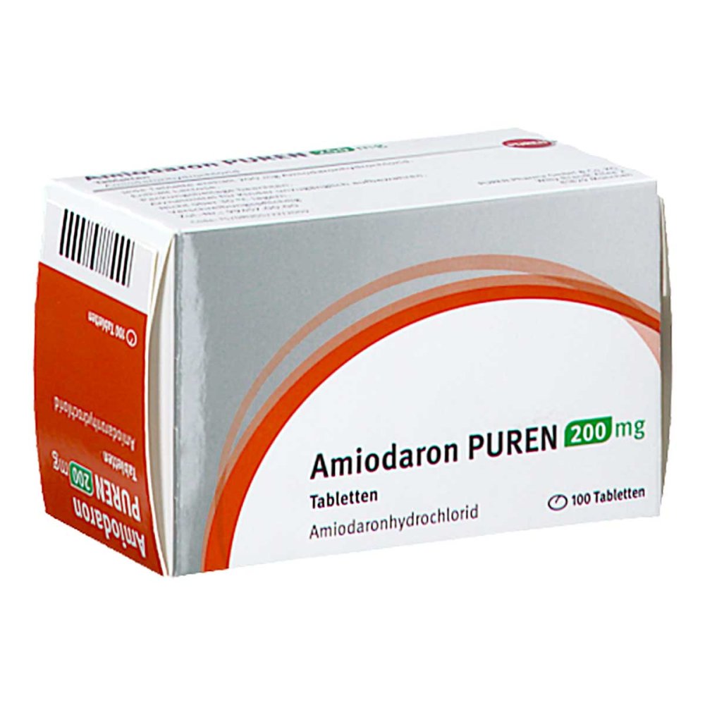 Das Produktfoto zeigt Amiodaron Puren 200 Mg Tabletten (100 stk) PZN 16389282