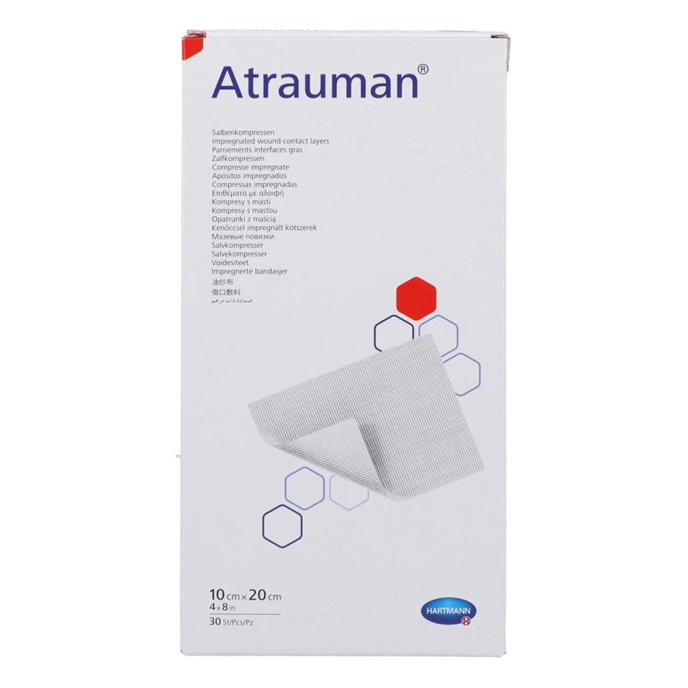 Das Produktfoto zeigt Atrauman 10x20 Cm Steril Kompressen (30 stk) PZN 16529079