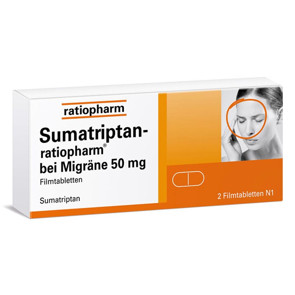 Sumatriptan-Ratiopharm Bei Migräne 50 Mg Filmtabl. (2 stk)