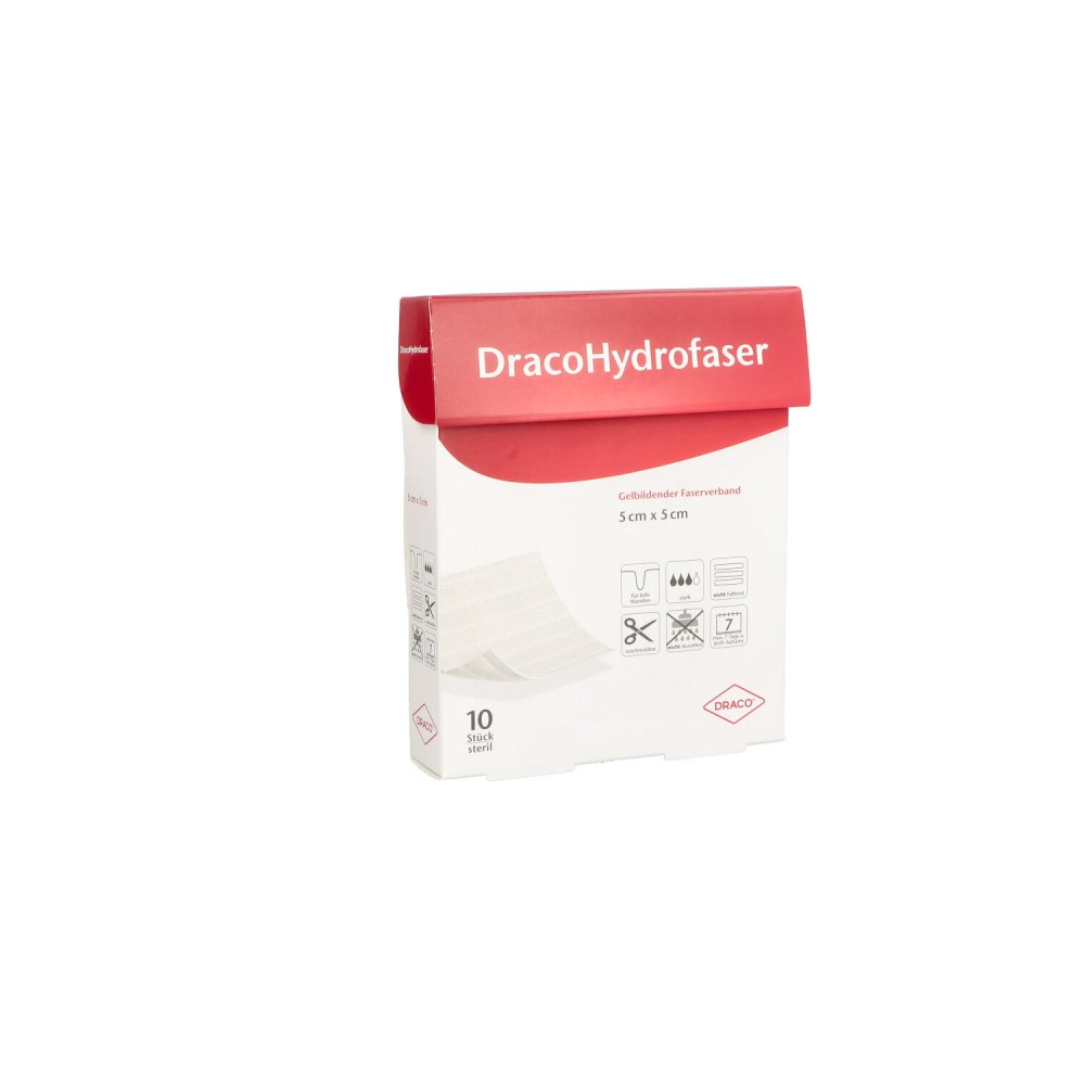 Dracohydrofaser 5x5 Cm Gelbildender Faserverband (10 stk)
