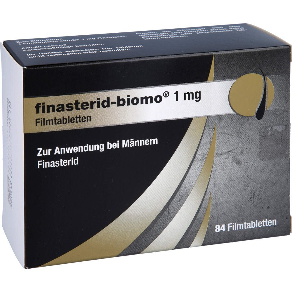 Das Produktfoto zeigt Finasterid-Biomo 1 Mg Filmtabletten (84 stk) PZN 16627327