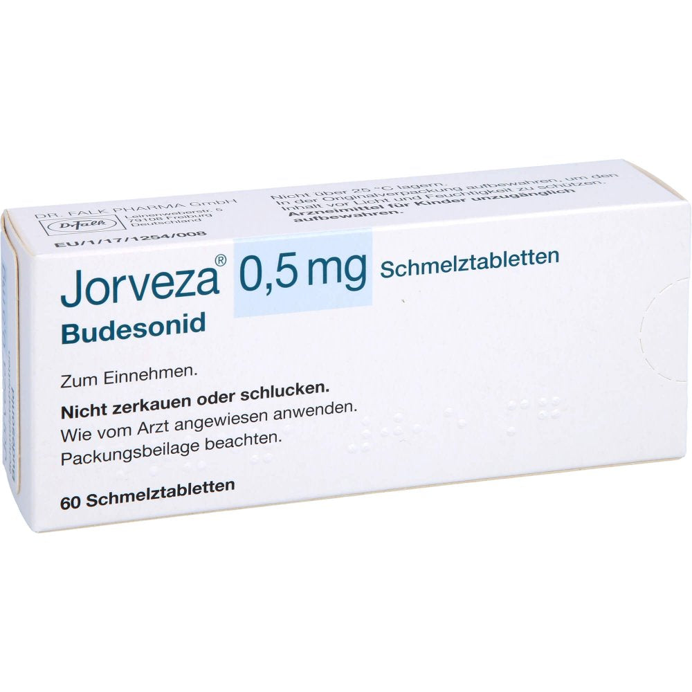 Das Produktfoto zeigt Jorveza 0,5 Mg Schmelztabletten (60 stk) PZN 16707718
