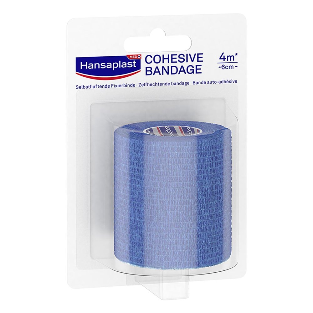 Hansaplast Fixierbinde Selbsthaft.6 Cmx4 M Blau (1 stk)