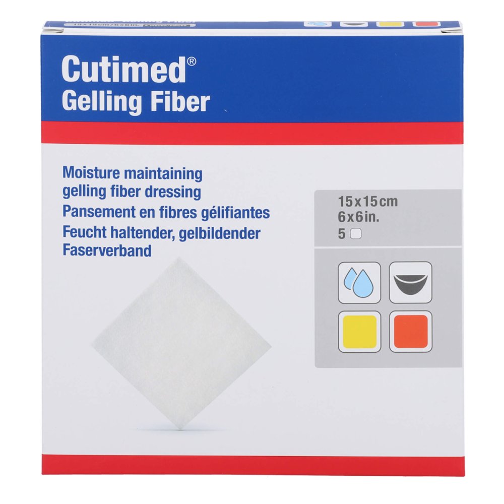 Cutimed Gelling Fiber Kom.15x15 Cm Hydrofaserverb. (5 stk)