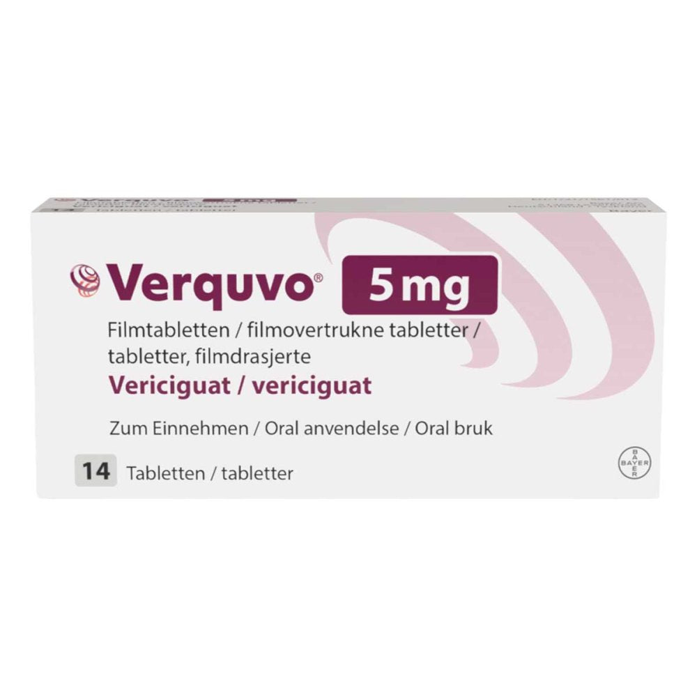Das Produktfoto zeigt Verquvo 5 Mg Filmtabletten (1X14 stk) PZN 16771892
