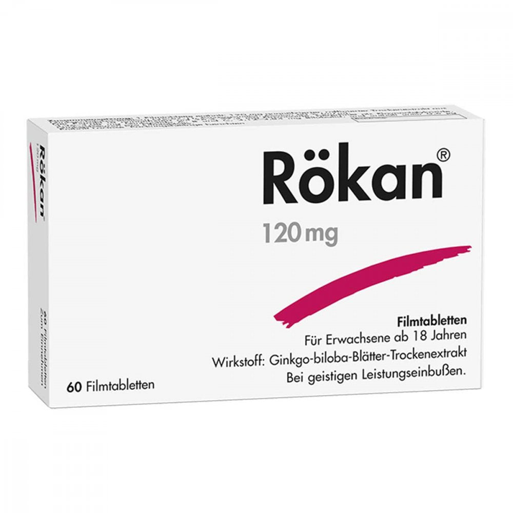 Das Produktfoto zeigt Rökan 120 Mg Filmtabletten (60 stk) PZN 16790010