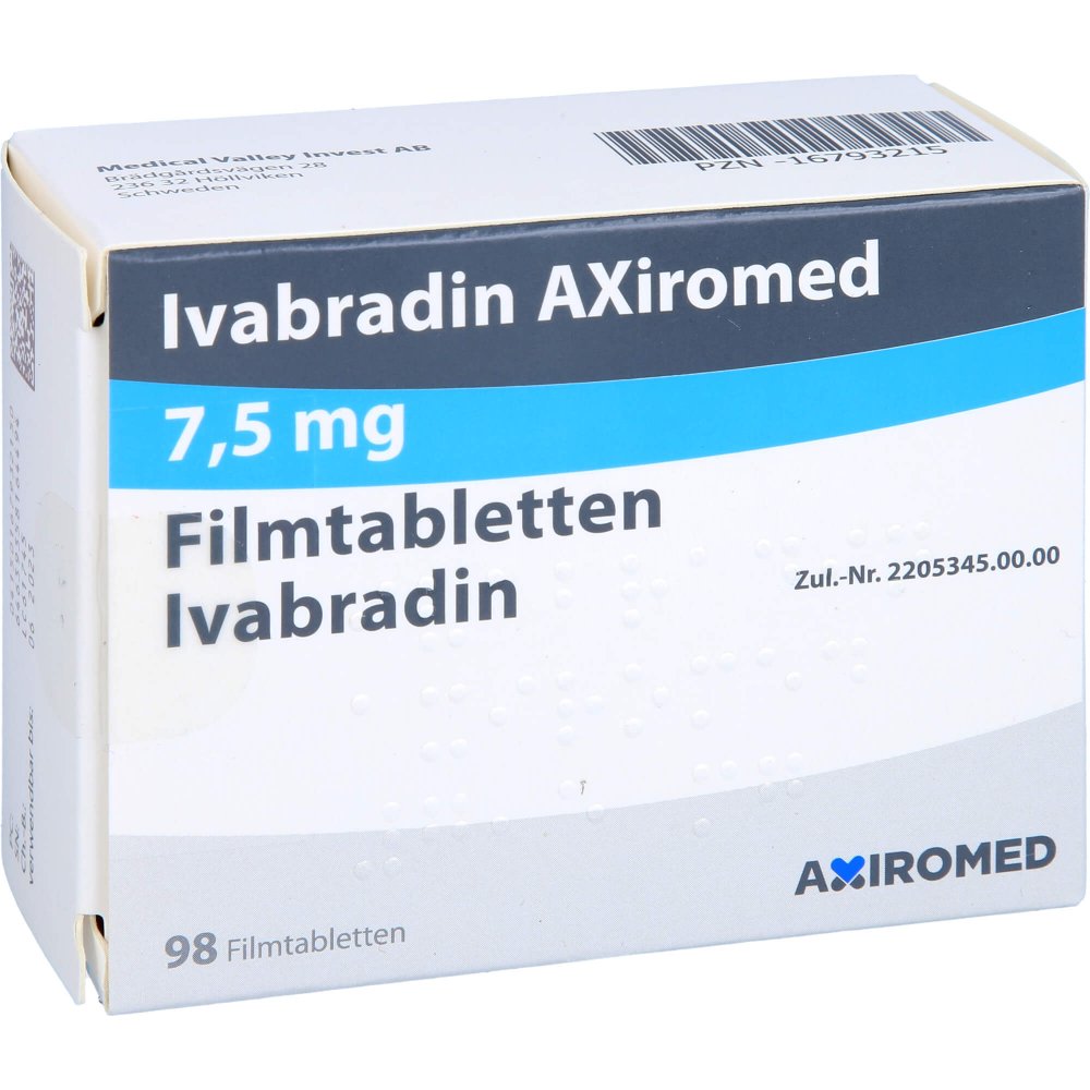 Ivabradin Axiromed 7,5 Mg Filmtabletten (98 stk)