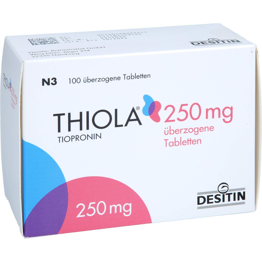 Das Produktfoto zeigt Thiola 250 Mg Überzogene Tabletten (100 stk) PZN 16807621