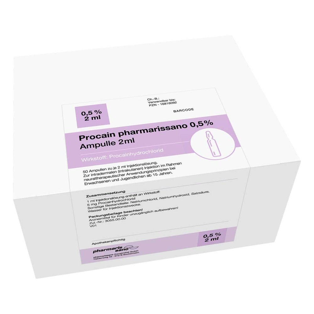 Procain Pharmarissano Ampulle 0,5% 2 Ml Inj.-Lsg. (50X2 ml)