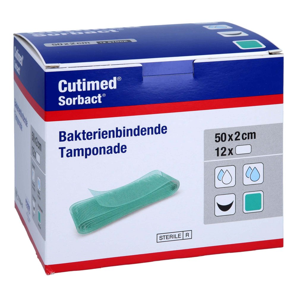 Cutimed Sorbact Tamponaden 2x50 Cm (12 stk)