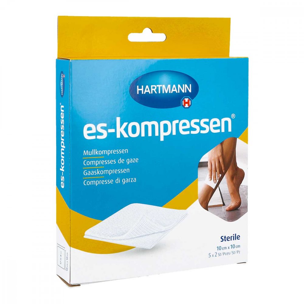 Es-Kompressen Steril 10x10 Cm 8fach 17fädig (5X2 stk)