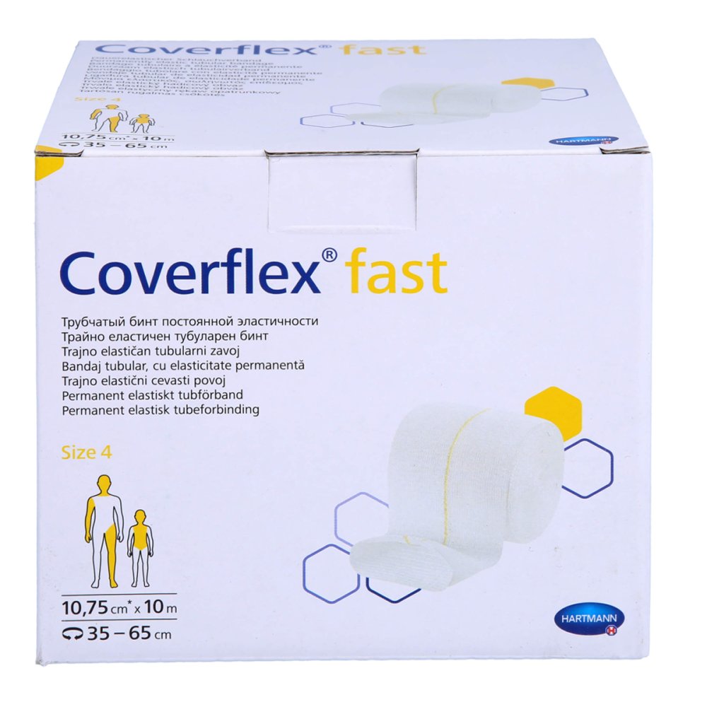 Das Produktfoto zeigt Coverflex Fast Schlauchverb.Gr.4 10,75cmx10 M Weiß (1 stk) PZN 16889547