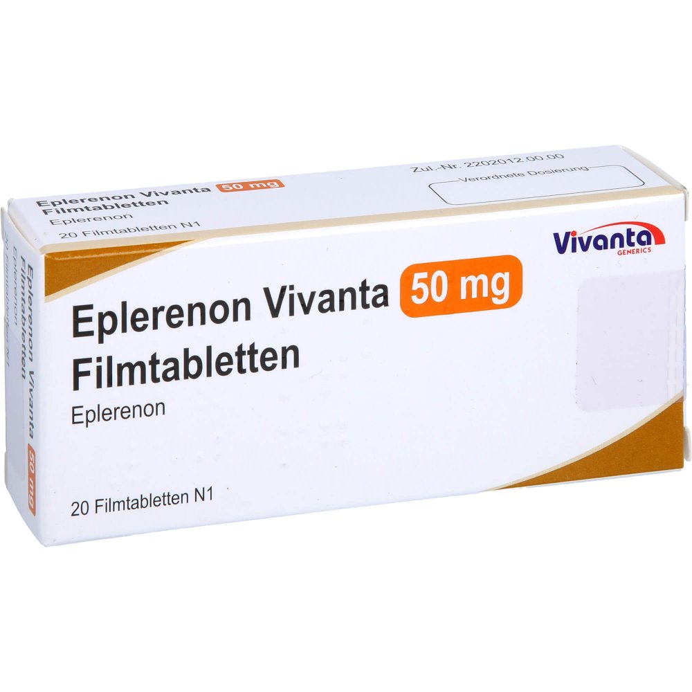 Das Produktfoto zeigt Eplerenon Vivanta 50 Mg Filmtabletten (20 stk) PZN 16931812