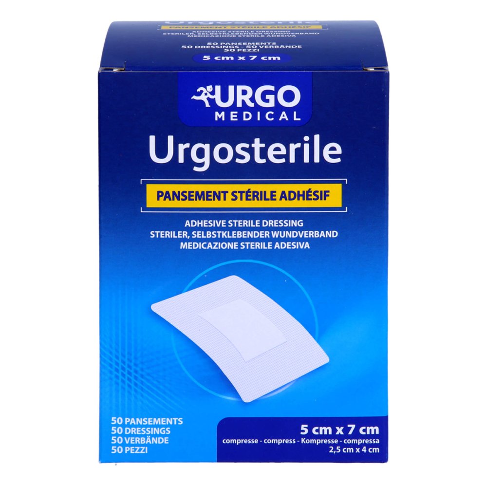 Das Produktfoto zeigt Urgosterile Wundverband 50x70 Mm Steril (50 stk) PZN 17165573