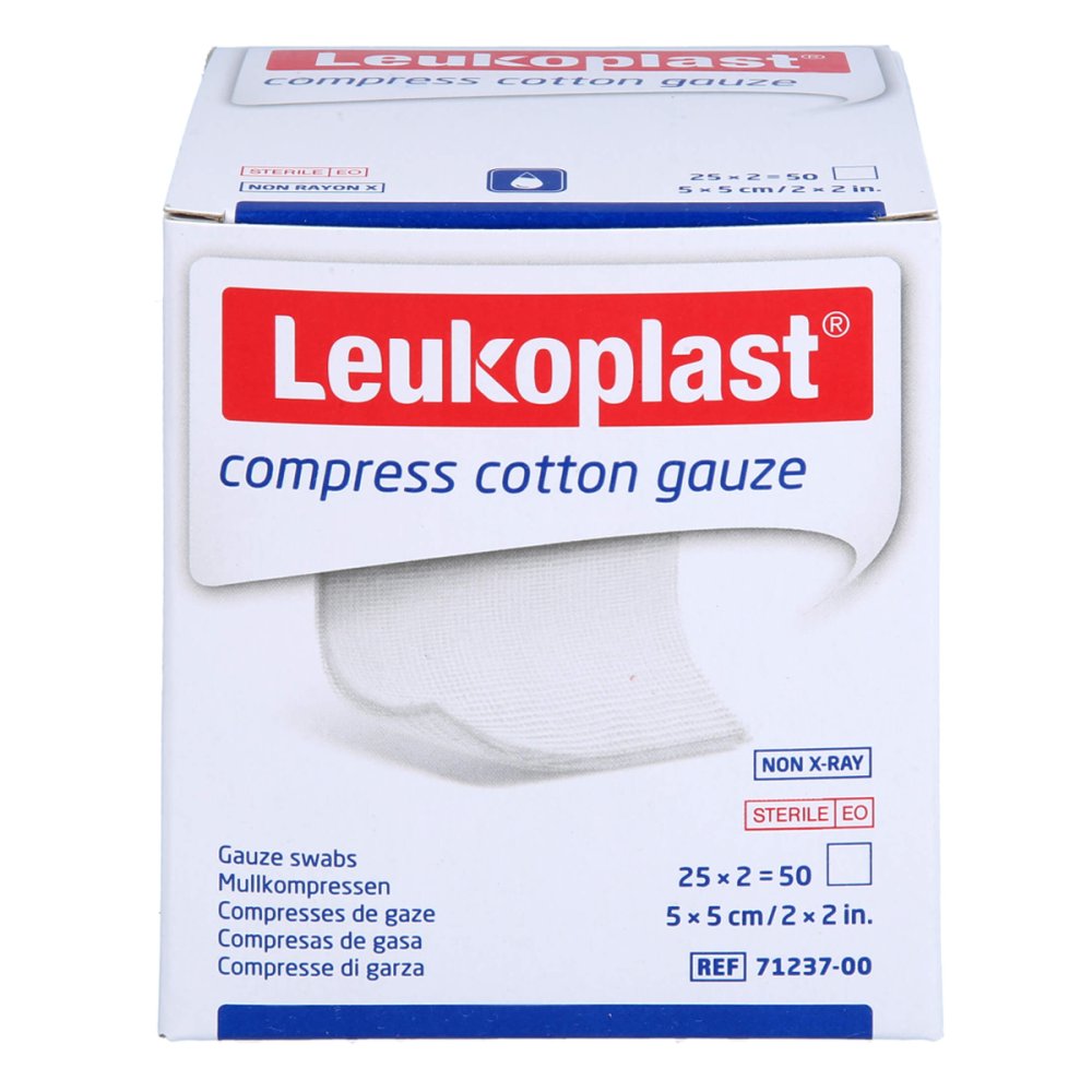 Leukoplast Compress Cotton Gauze 5x5cm Steril 8f (25X2 stk)