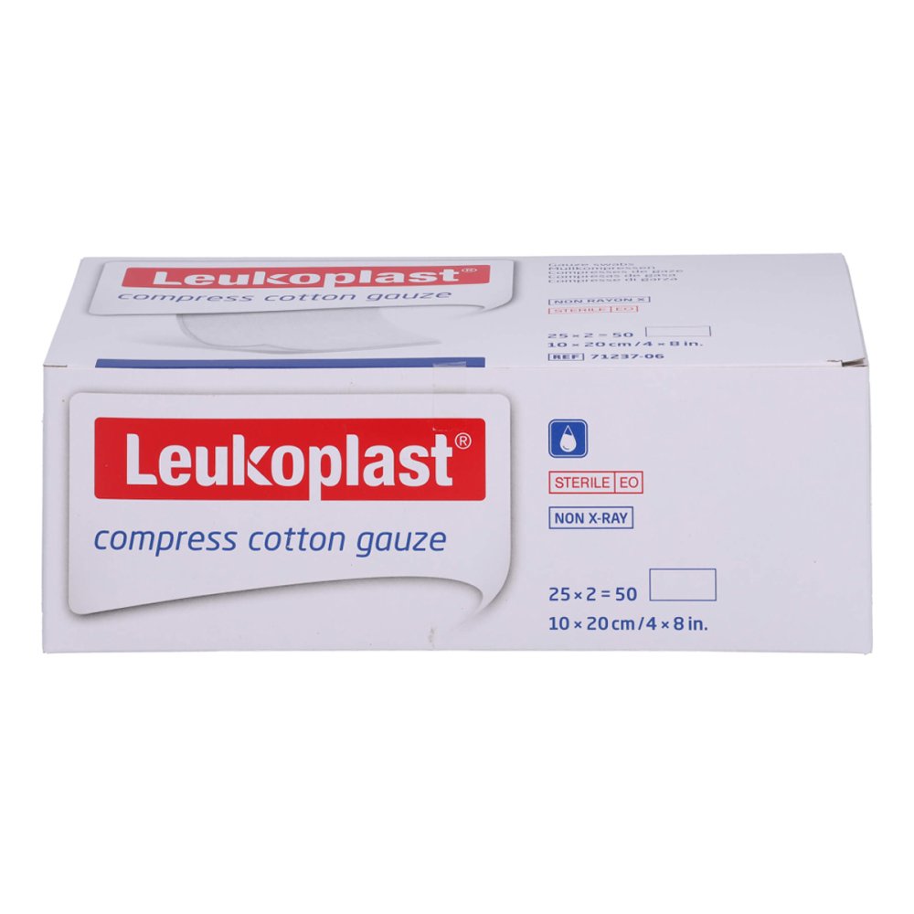Leukoplast Compress Cotton Gauze 10x20cm Steril 8f (25X2 stk)