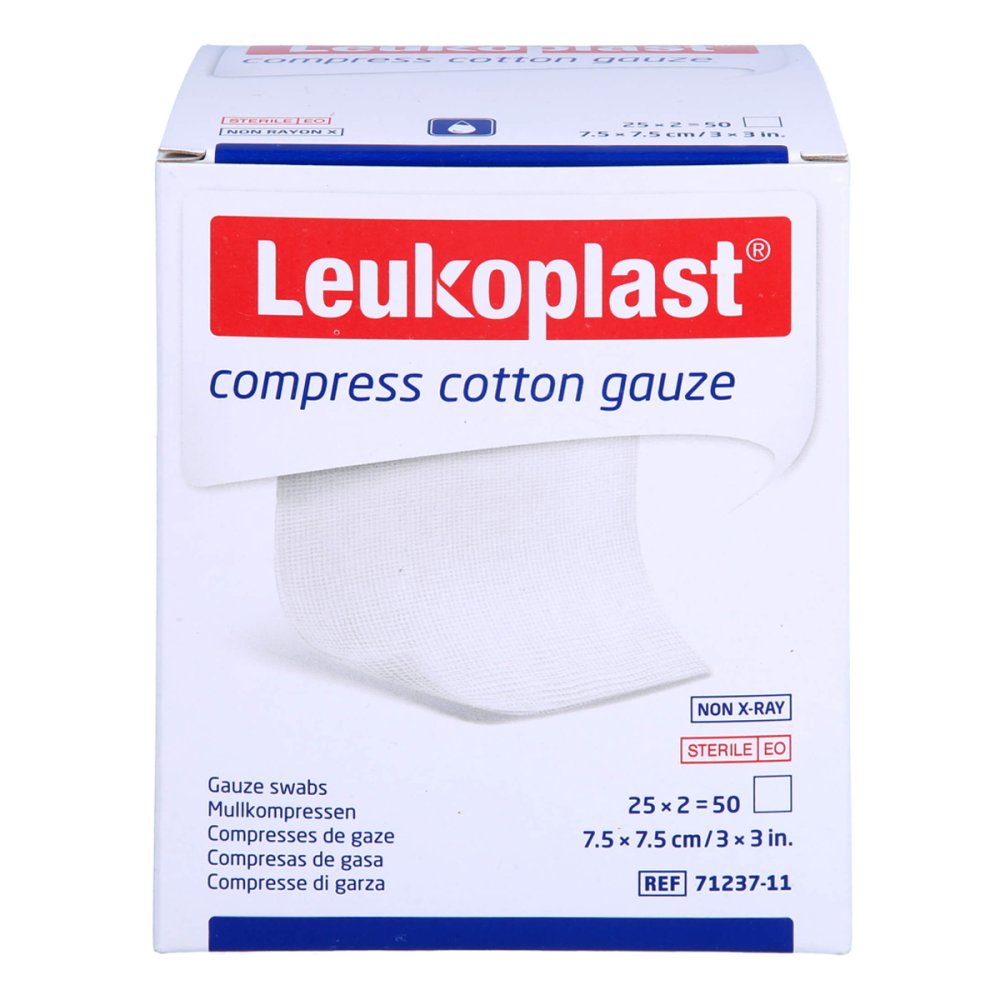 Leukoplast Compress Cotton Gauze 7,5x7,5cm Ste.12f (25X2 stk)