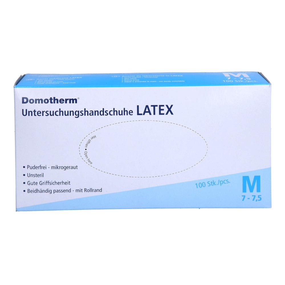 Domotherm Unt.Handschuhe Latex Unsteril Pf M Weiß (100 stk)