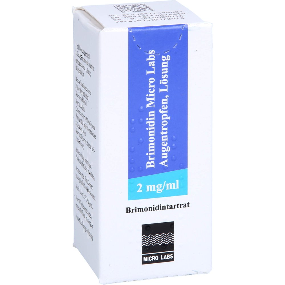 Das Produktfoto zeigt Brimonidin Micro Labs 2 Mg/Ml Augentropfen (1X5 ml) PZN 17248968