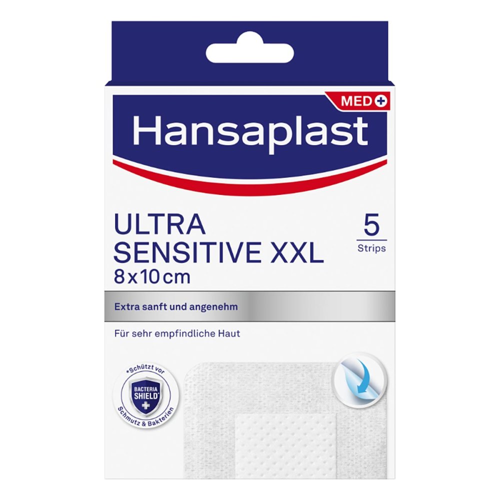 Hansaplast Ultra Sensitive Wundverband 8x10 Cm Xxl (5 stk)