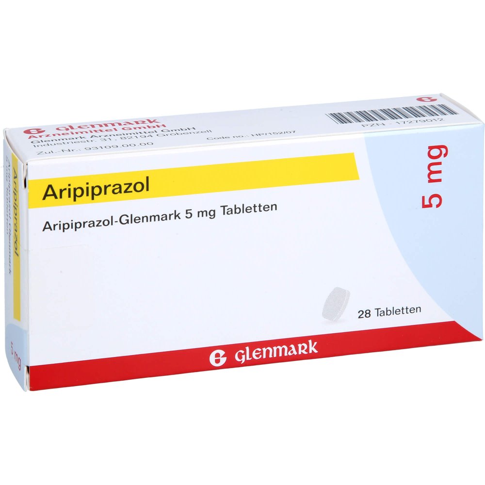 Das Produktfoto zeigt Aripiprazol-Glenmark 5 Mg Tabletten (28 stk) PZN 17279012