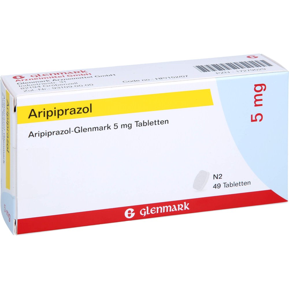 Das Produktfoto zeigt Aripiprazol-Glenmark 5 Mg Tabletten (49 stk) PZN 17279029