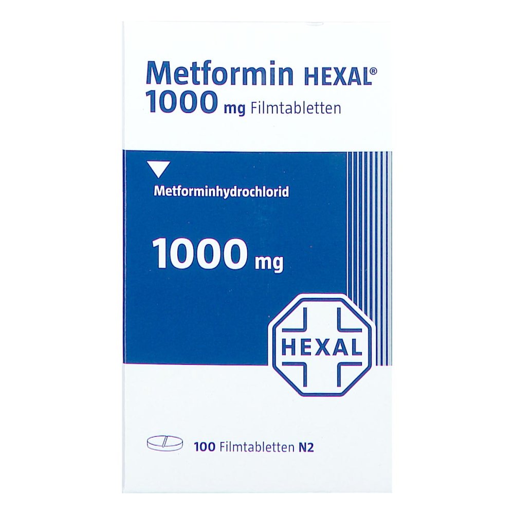 Metformin Hexal 1000 Mg Filmtabletten Dose (100 stk)