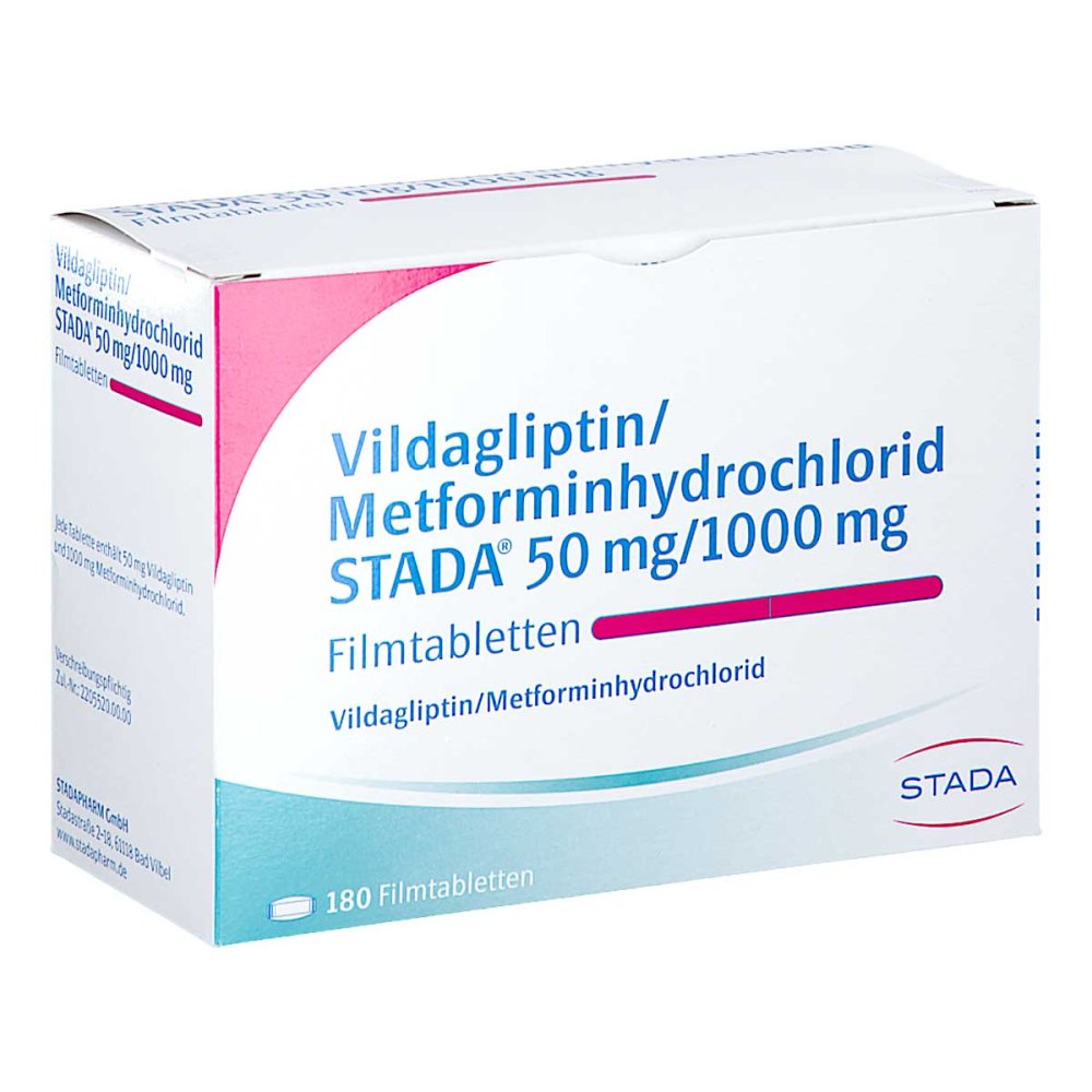 Vildagliptin/Metformin Stada 50 Mg/1000 Mg Filmtab (180 stk)