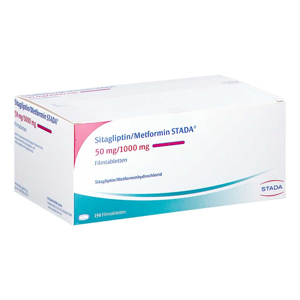 Sitagliptin/Metformin Stada 50 Mg/1000 Mg Filmtabl (196 stk)