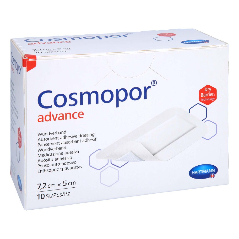 Das Produktfoto zeigt Cosmopor Advance Wundverband 5x7,2 Cm (10 stk) PZN 17565775