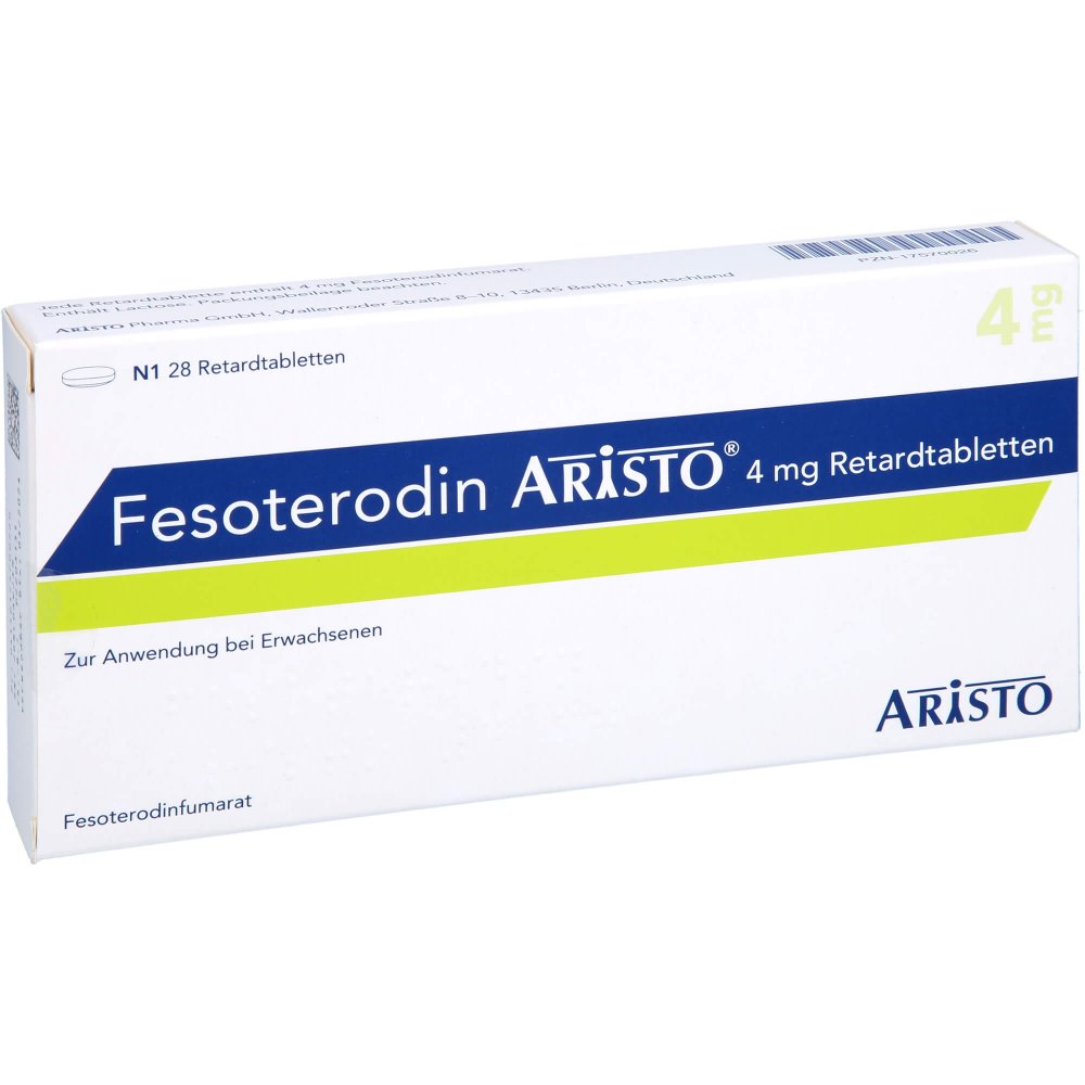 Das Produktfoto zeigt Fesoterodin Aristo 4 Mg Retardtabletten (28 stk) PZN 17570026