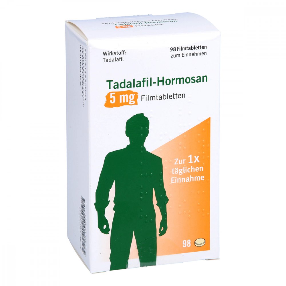 Das Produktfoto zeigt Tadalafil-Hormosan 5 Mg Filmtabletten (98 stk) PZN 17604015